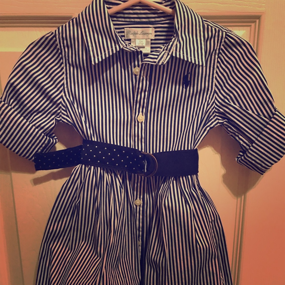 Pinstripe dress for baby